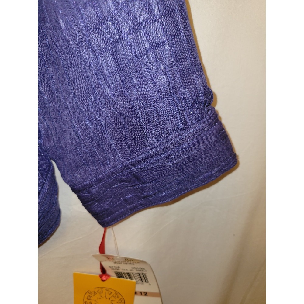 Ruby Rd Jacket 12 Cobalt Button Up Crop Pockets T… - image 3